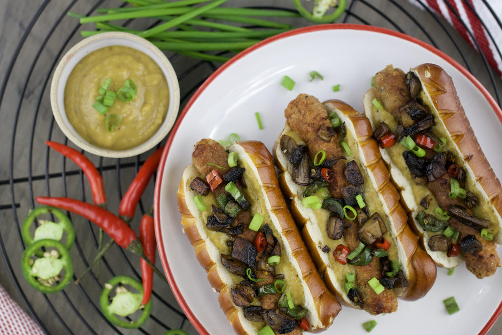 Mushroom and Pepper Sausages