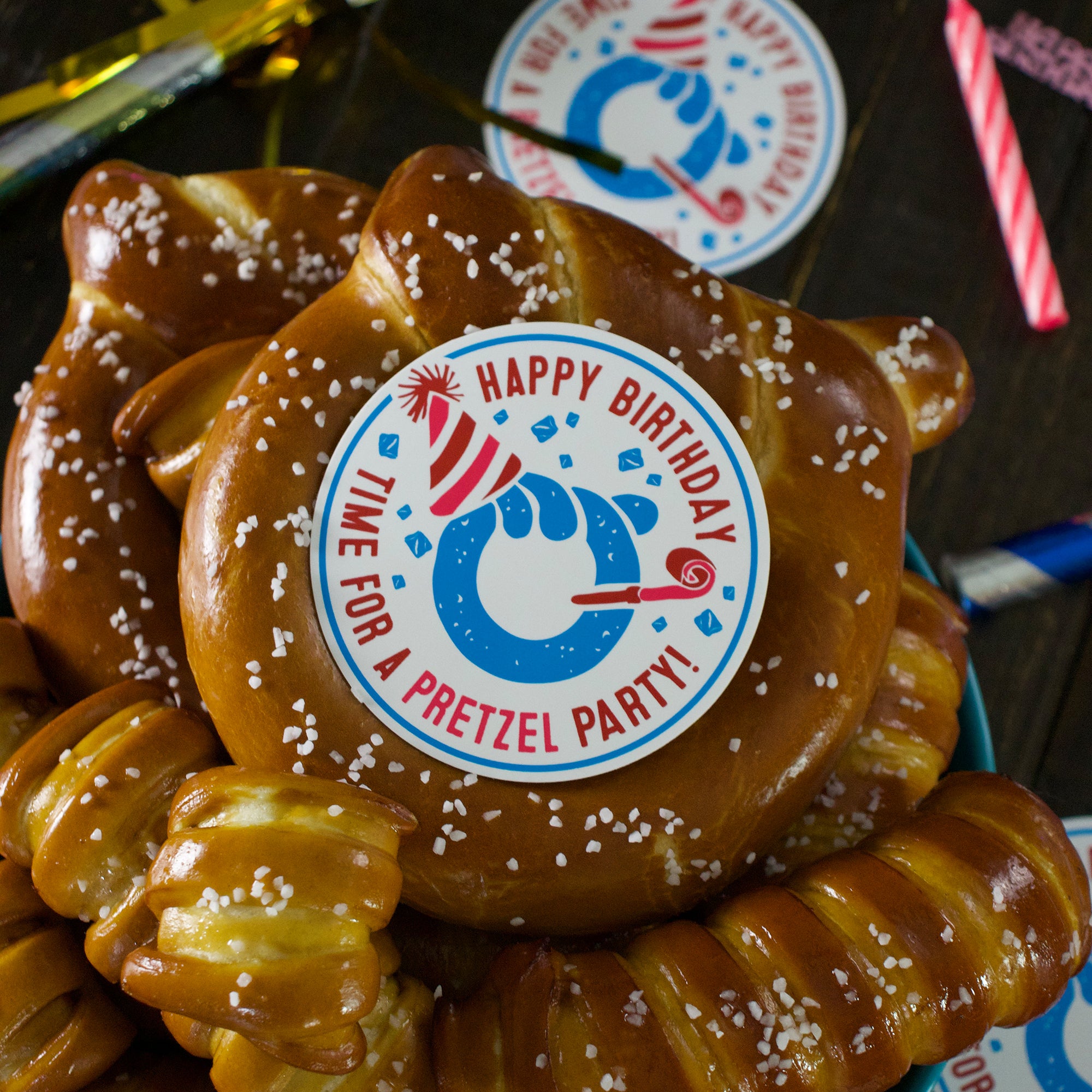 Bonus Edition One-Timer Bites Soft Pretzel Box - Happy Birthday