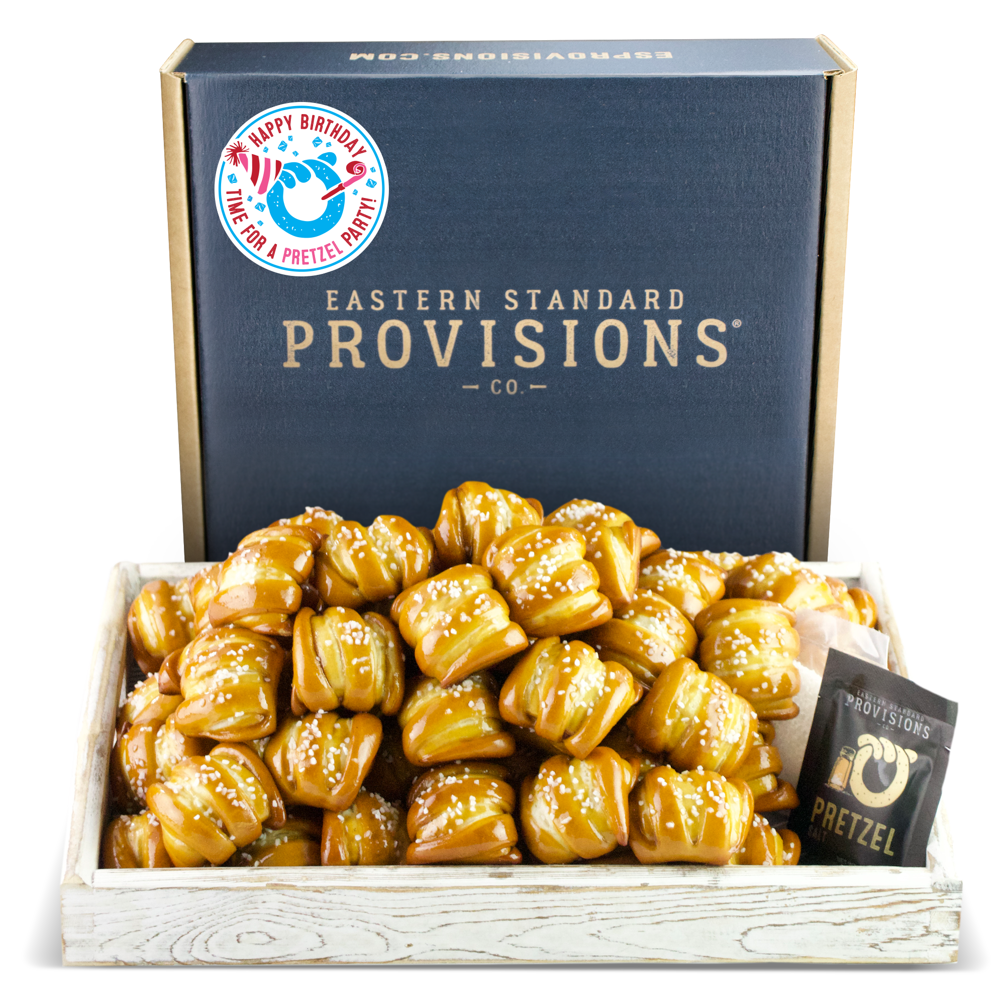 One-Timer Bites Soft Pretzel Box - Happy Birthday