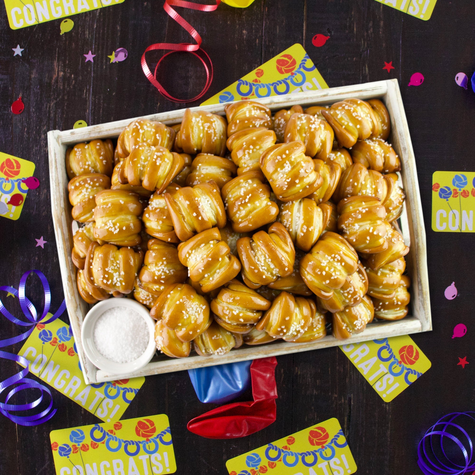 One-Timer Bites Soft Pretzel Box - Congratulations