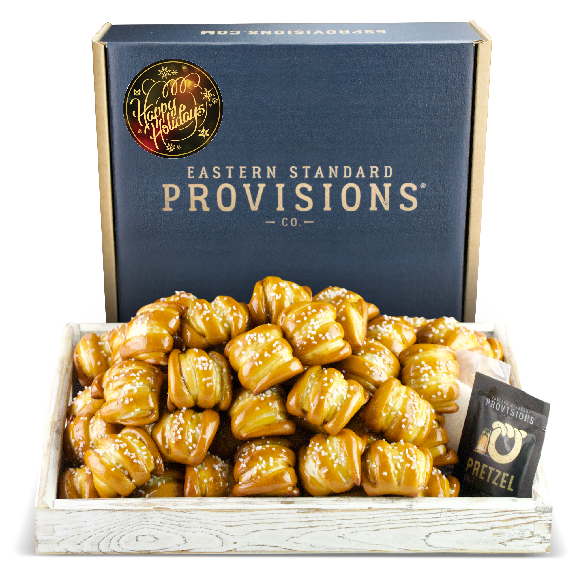 ONE-TIMER BITES SOFT PRETZEL BOX - Happy Holidays