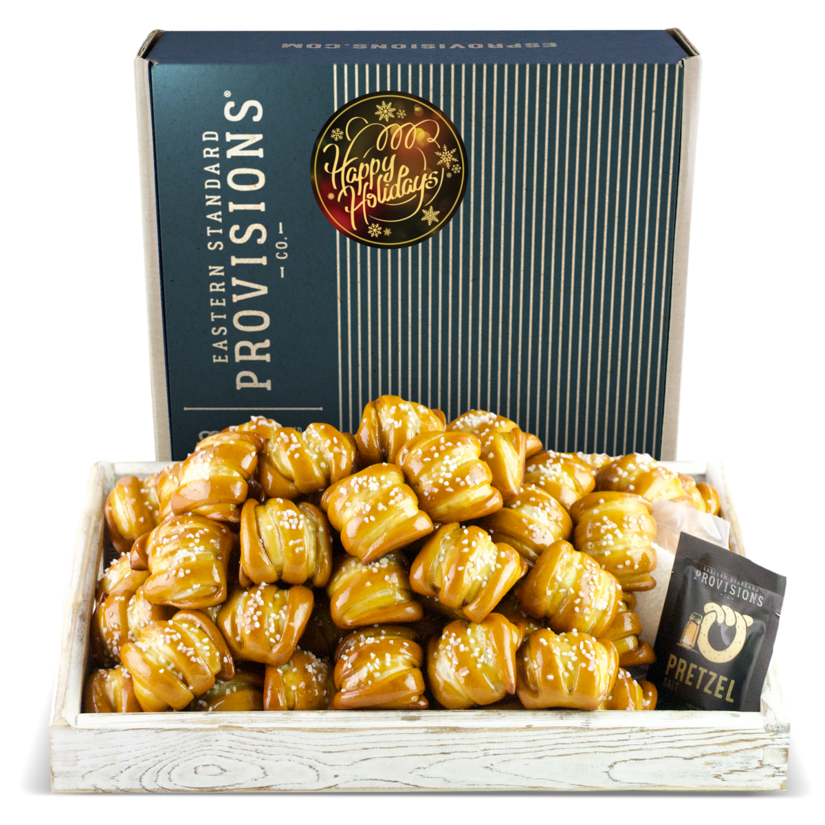 One-Timer Bites Soft Pretzel Box - Happy Holidays