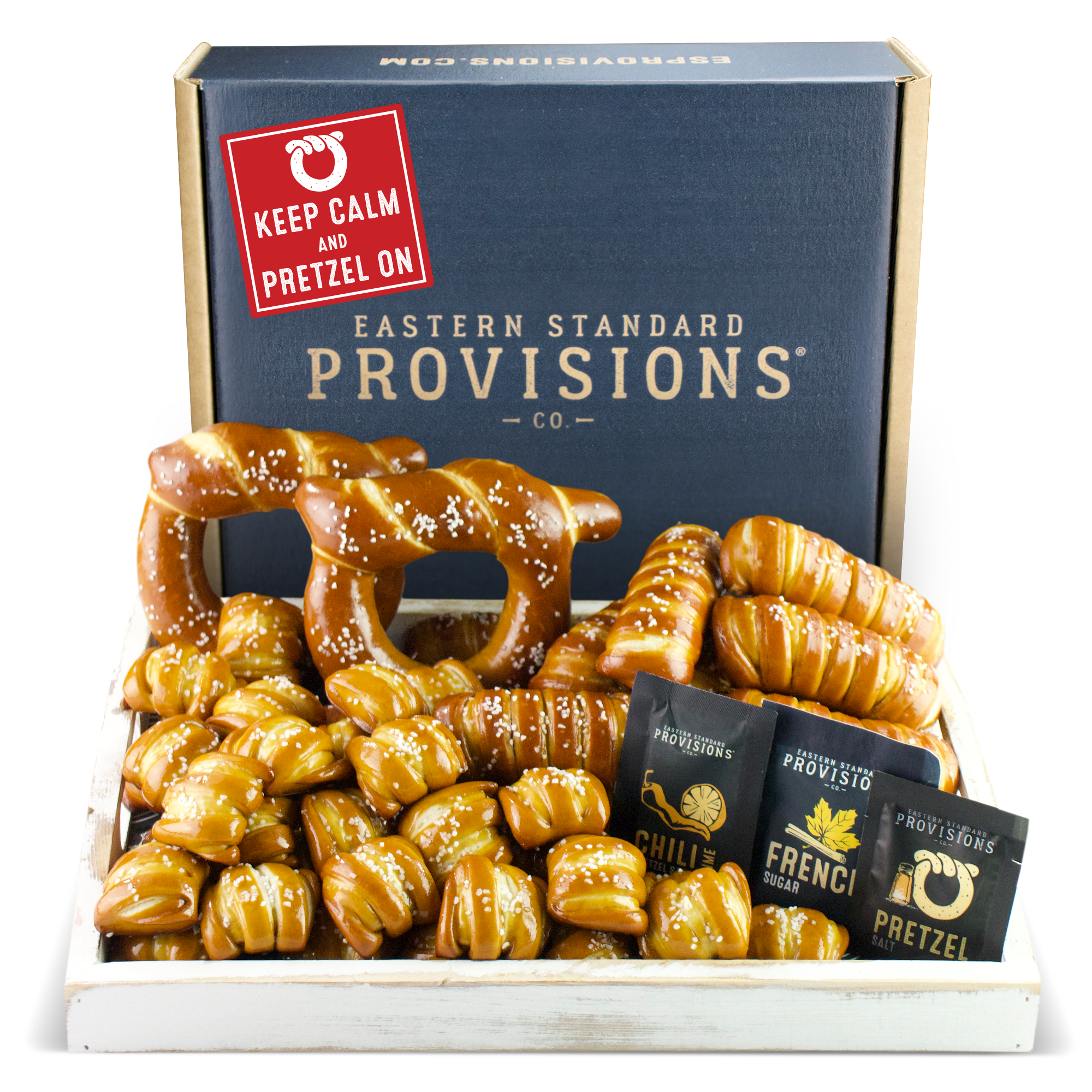 SOFT PRETZELS & SALTS VARIETY BOX - Keep Calm & Pretzel On