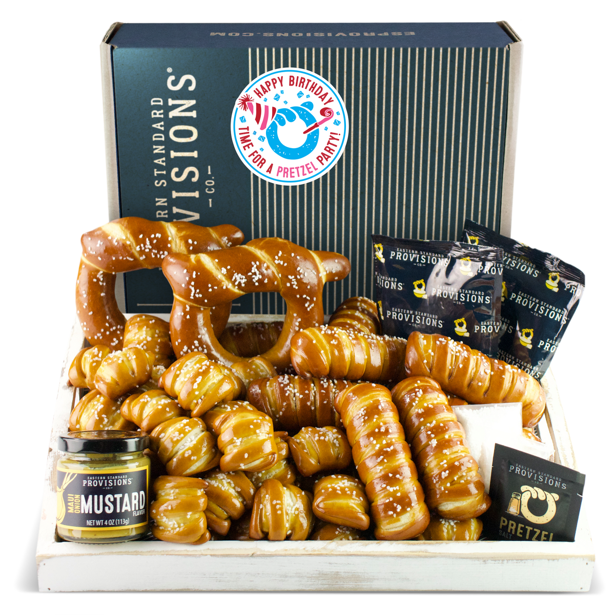Soft Pretzels & Sauces Variety Box - Happy Birthday