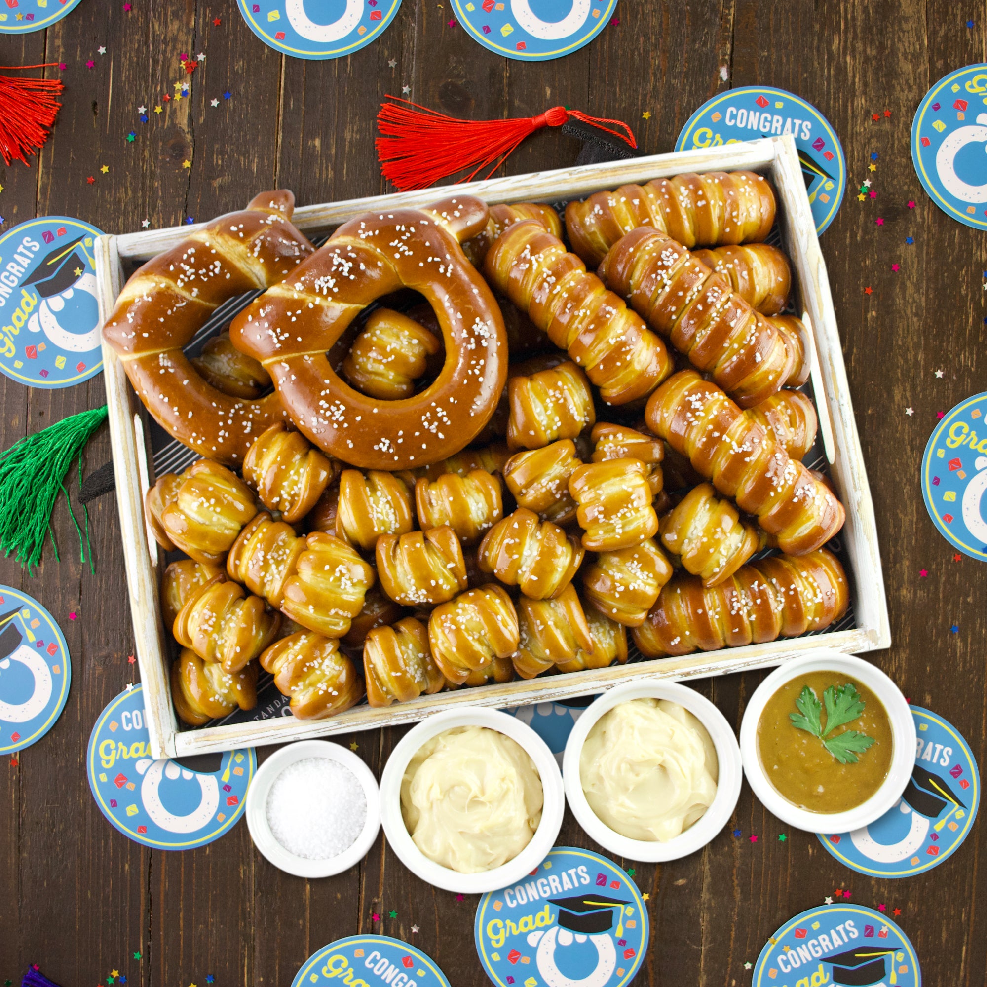 Soft Pretzels & Sauces Variety Box - Congrats Grad