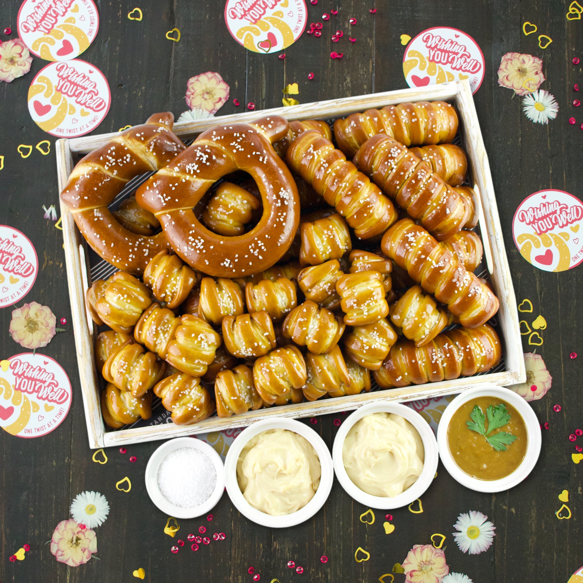 SOFT PRETZELS & SAUCES VARIETY BOX - Well Wishes