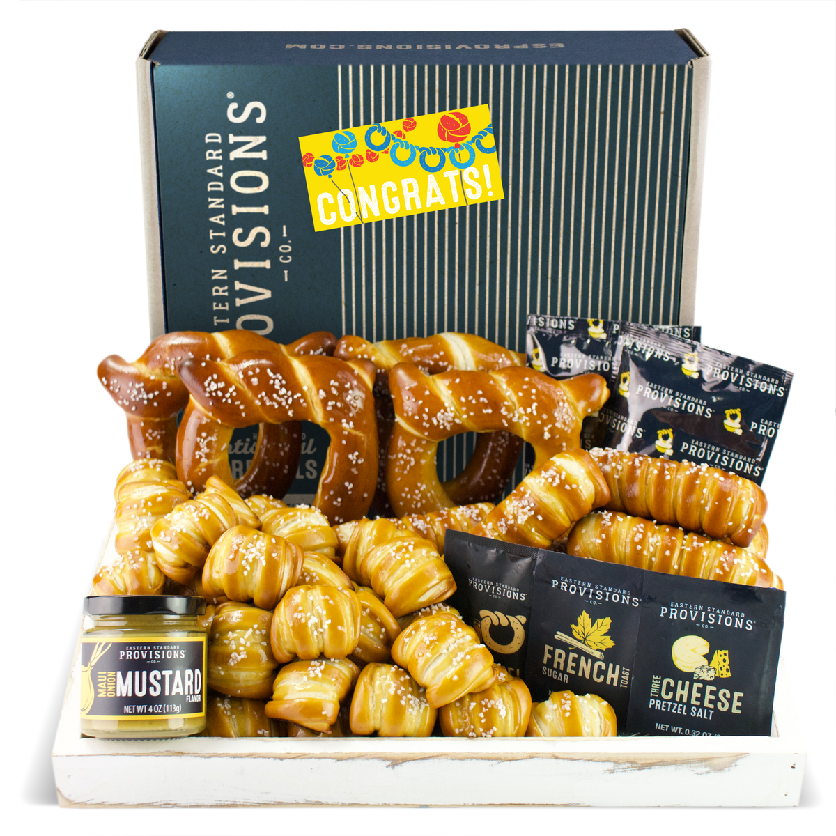 Soft Pretzels, Salts & Sauces Variety Box - Congratulations