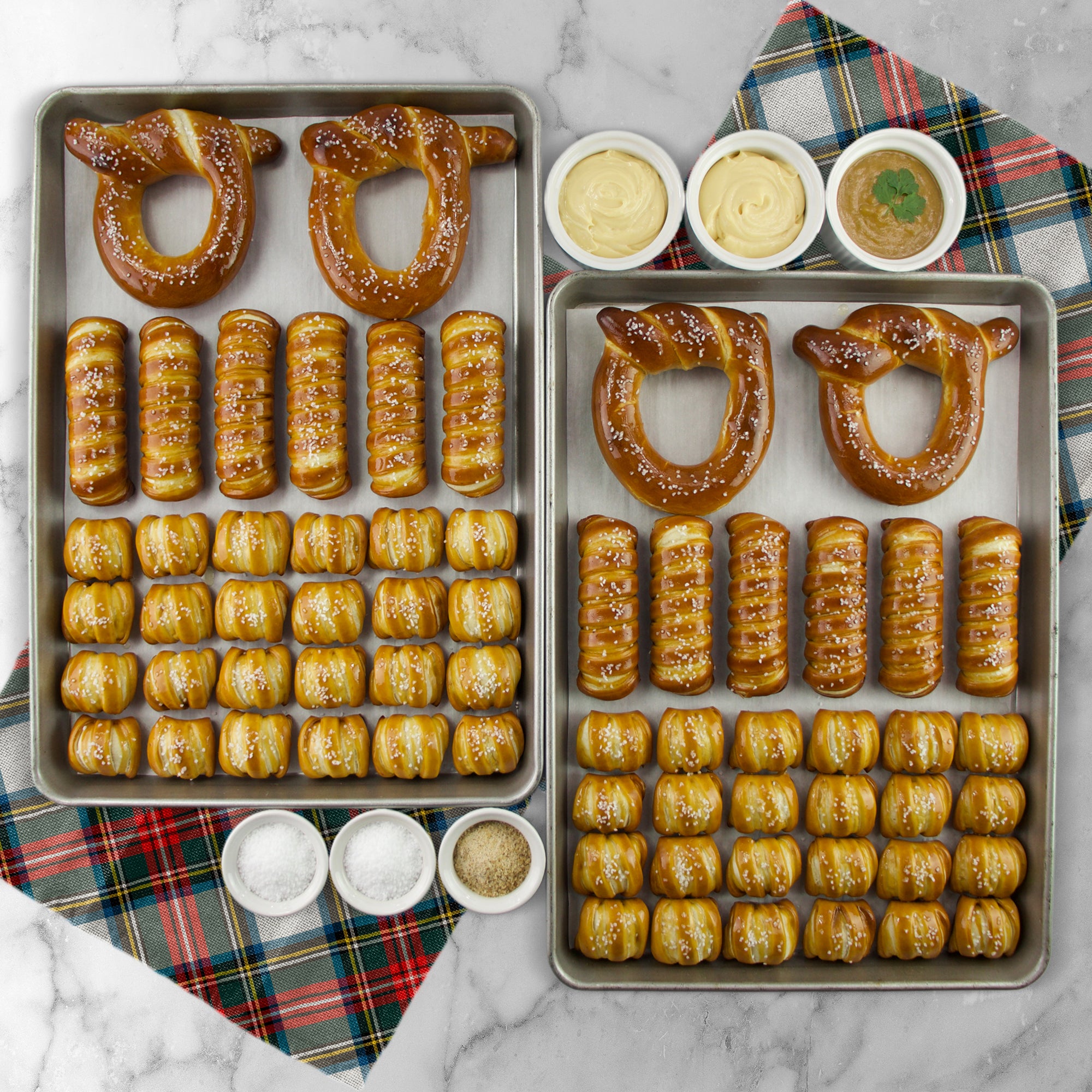Soft Pretzels, Sauces & Salts Variety Box - Happy Holidays