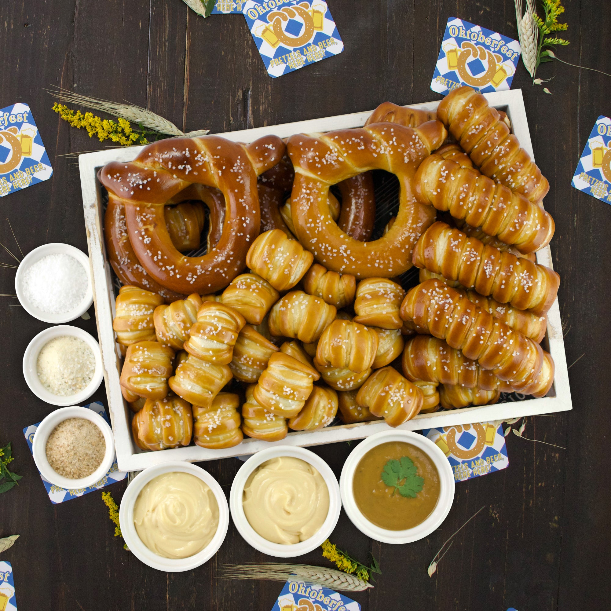 SOFT PRETZELS, SALTS & SAUCES VARIETY BOX - Oktoberfest