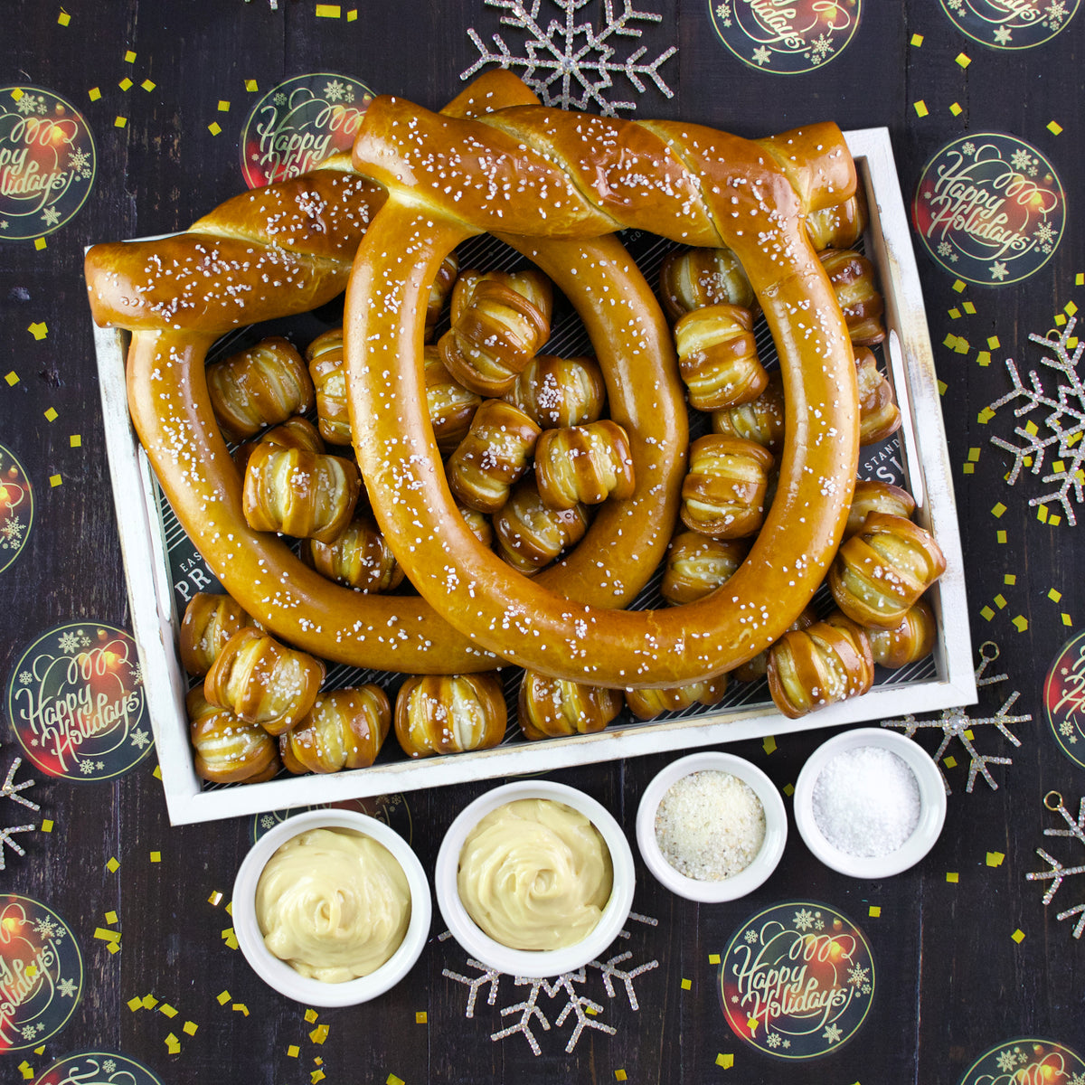 Topknot XL Signature Soft Pretzel Box - Happy Holidays
