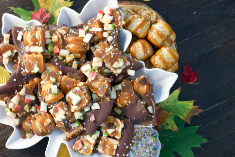 Caramel Pretzel Apple Bark