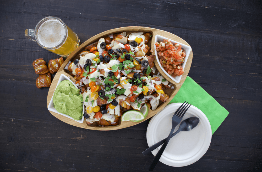 Loaded Cheesy Pretzel Nachos