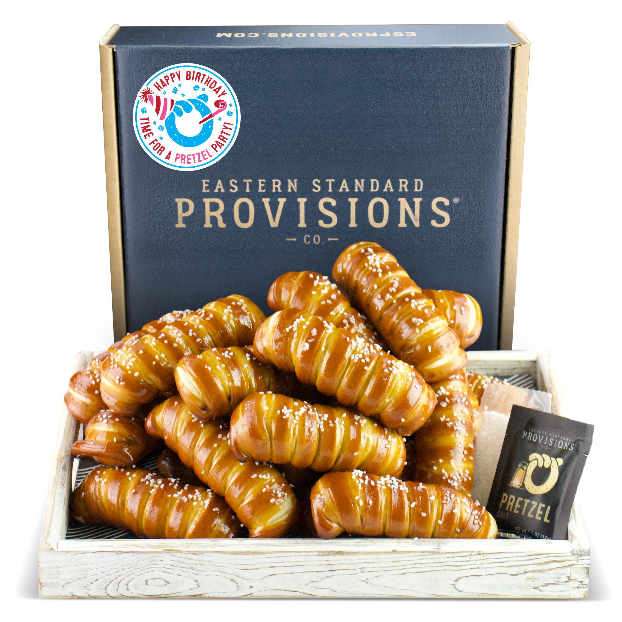 TURNBUCKLE STICKS SOFT PRETZEL BOX - Happy Birthday