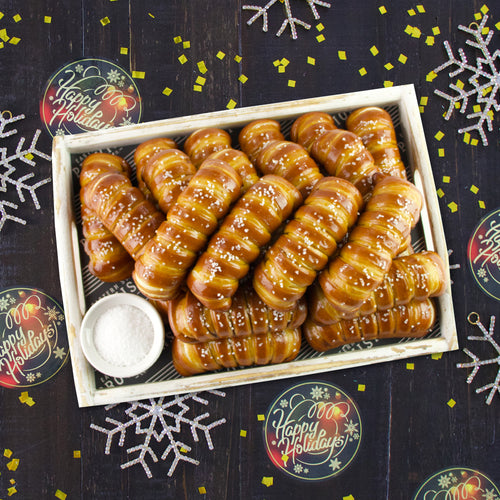 TURNBUCKLE STICKS SOFT PRETZEL BOX - Happy Holidays