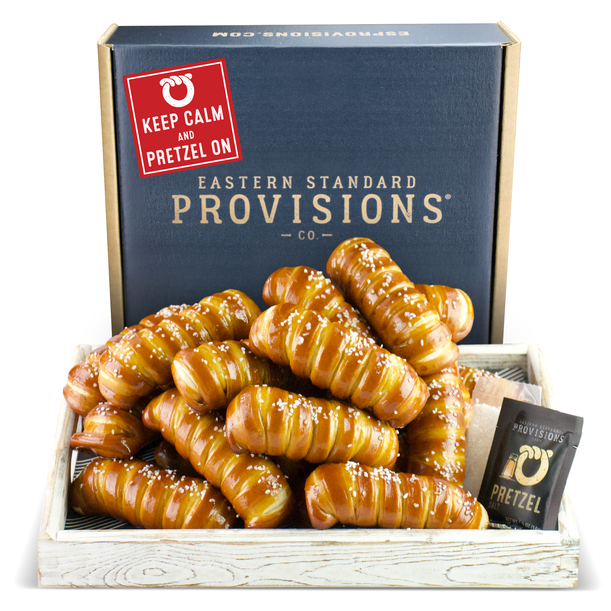 TURNBUCKLE STICKS SOFT PRETZEL BOX - Keep Calm & Pretzel On