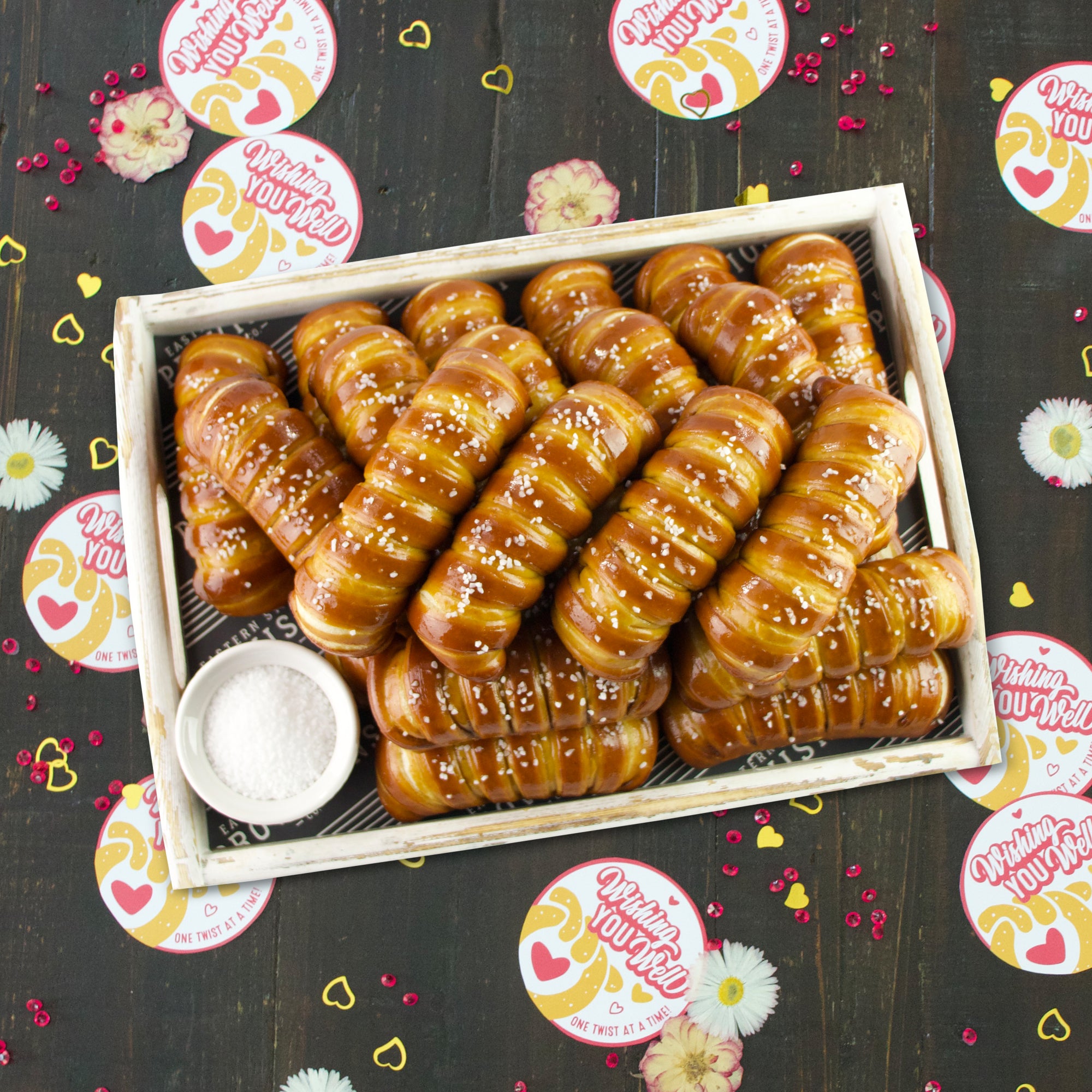 TURNBUCKLE STICKS SOFT PRETZEL BOX - Well Wishes