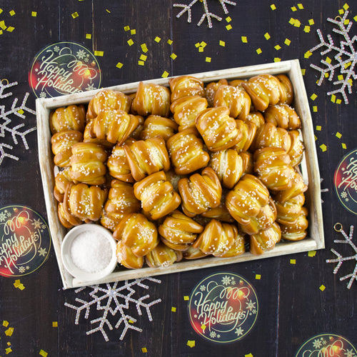 ONE-TIMER BITES SOFT PRETZEL BOX - Happy Holidays