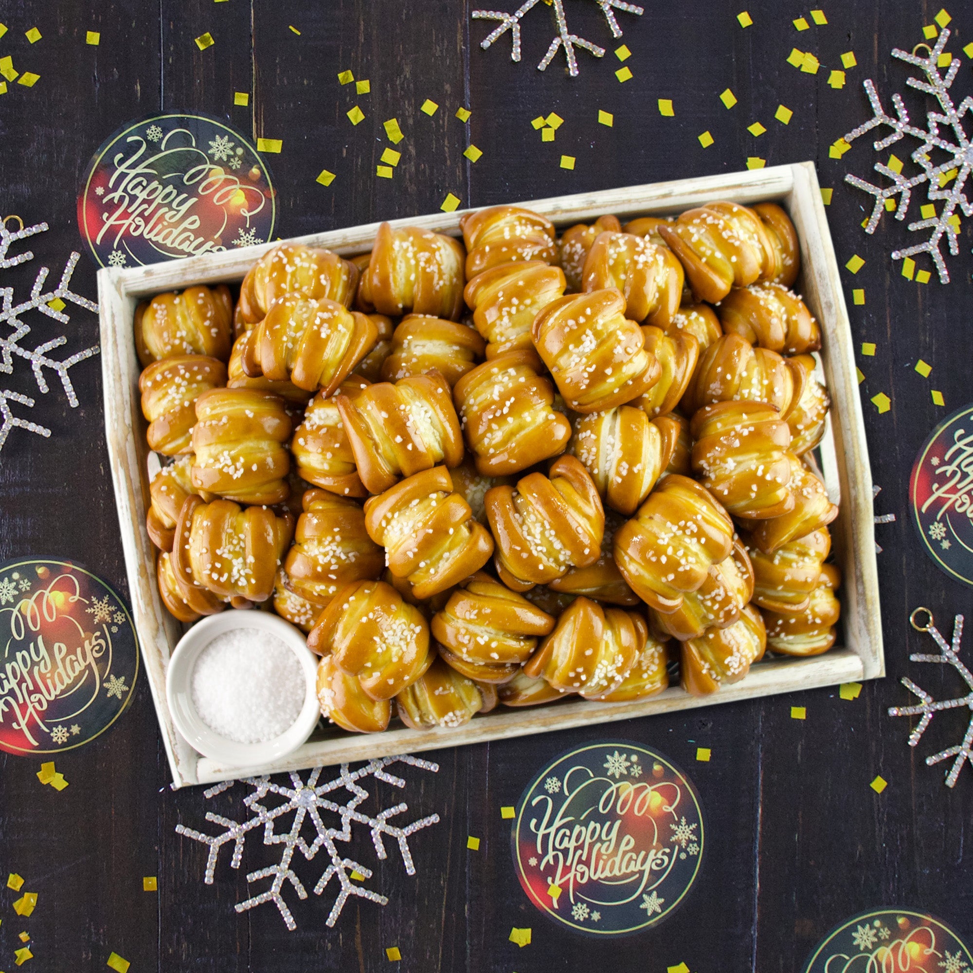 One-Timer Bites Soft Pretzel Box - Happy Holidays – Eastern
