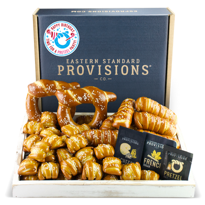SOFT PRETZELS & SALTS VARIETY BOX - Happy Birthday