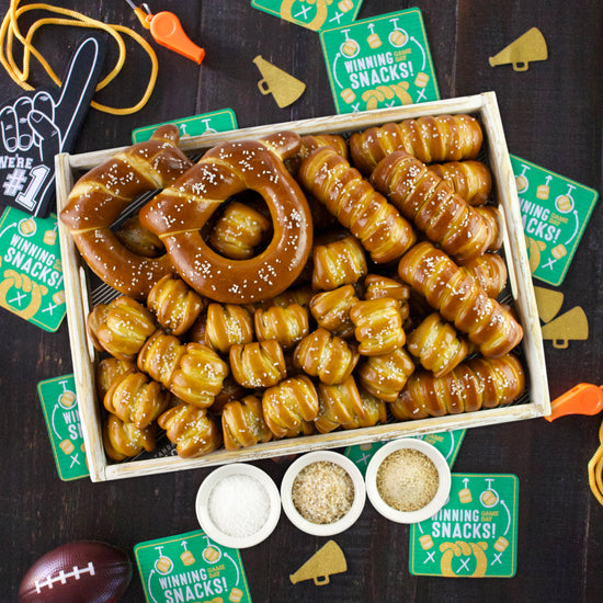 SOFT PRETZELS & SALTS VARIETY BOX - Football