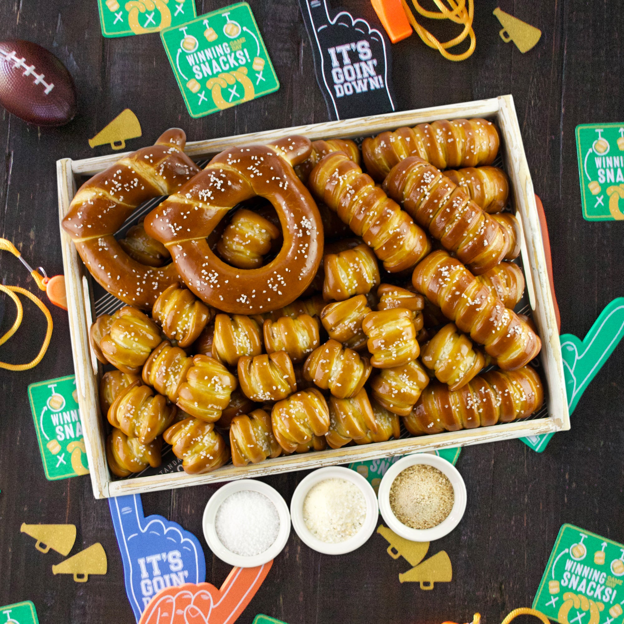 SOFT PRETZELS & SALTS VARIETY BOX - Game Day
