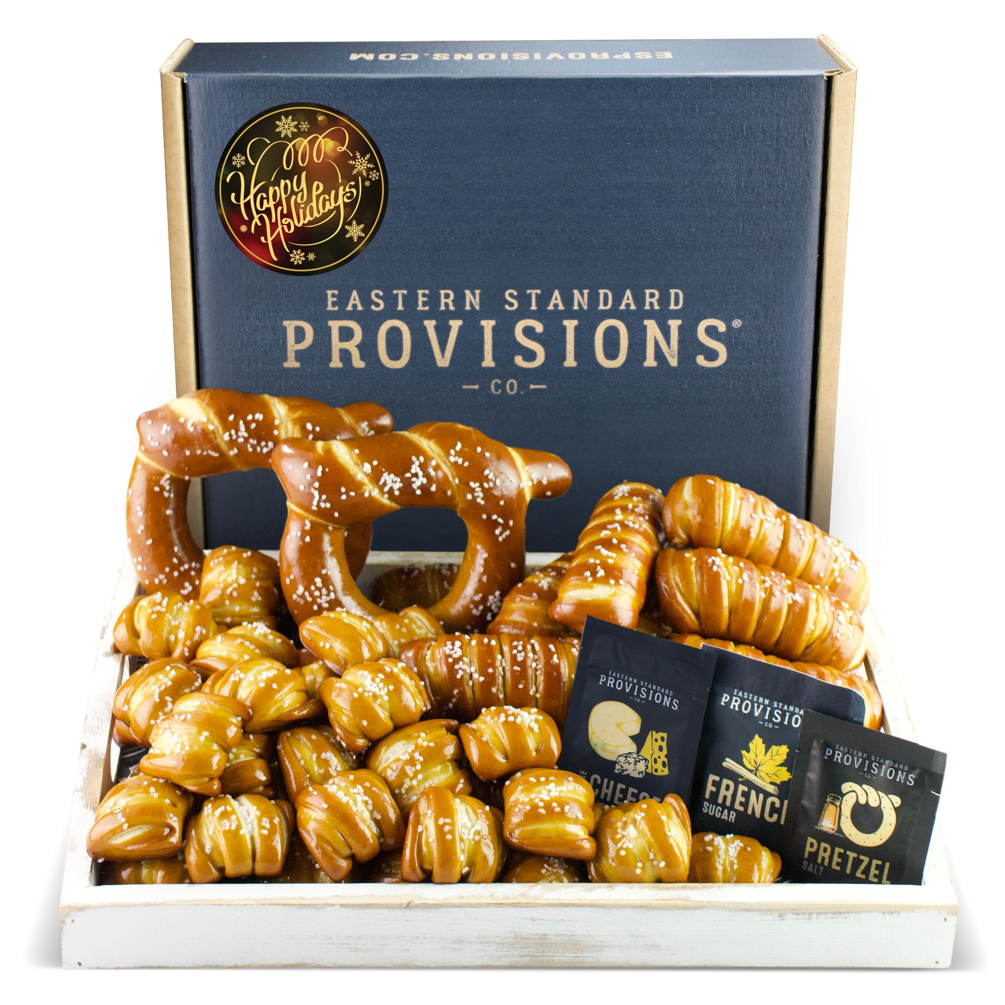 SOFT PRETZELS & SALTS VARIETY BOX - Happy Holidays