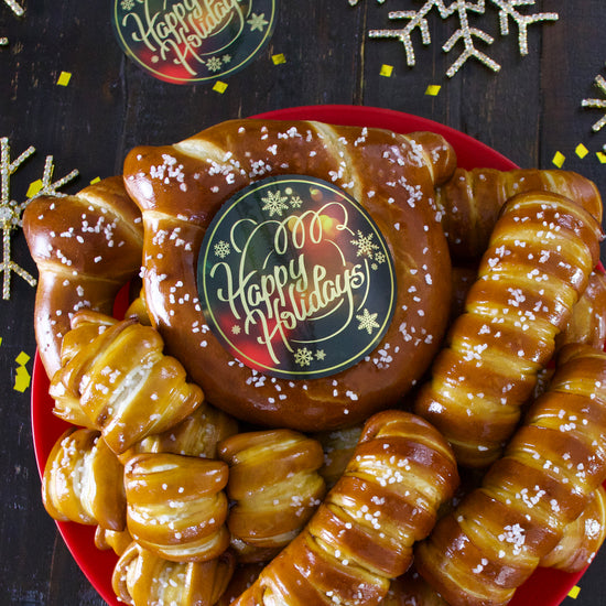 SOFT PRETZELS & SALTS VARIETY BOX - Happy Holidays