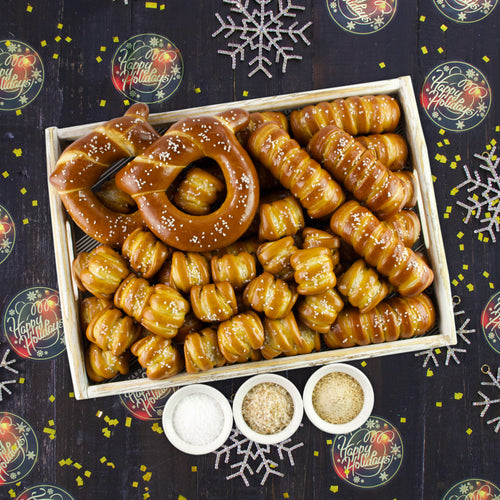 SOFT PRETZELS & SALTS VARIETY BOX - Happy Holidays