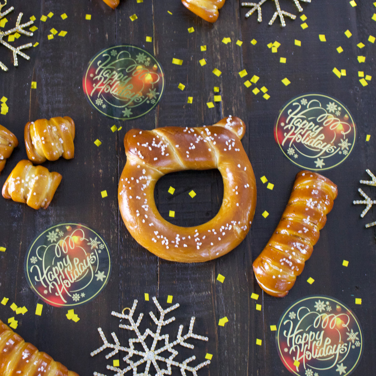 SOFT PRETZELS & SALTS VARIETY BOX - Happy Holidays