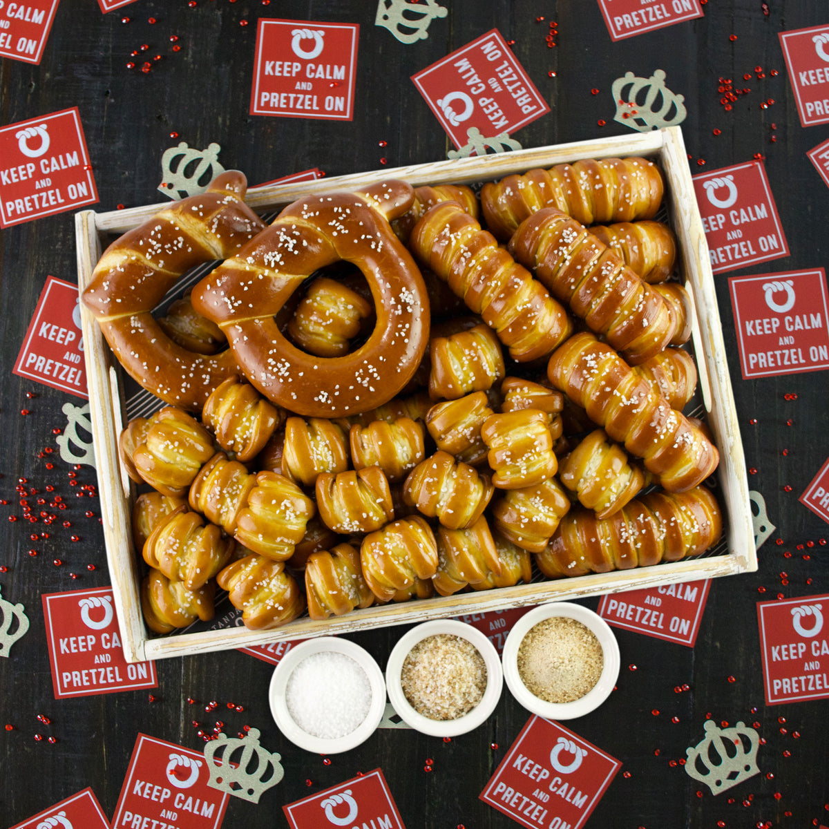 SOFT PRETZELS & SALTS VARIETY BOX - Keep Calm & Pretzel On