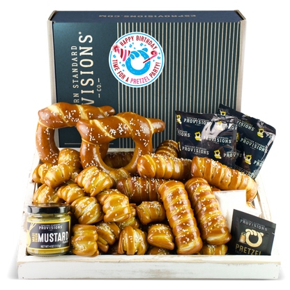 Soft Pretzels & Sauces Variety Box - Happy Birthday