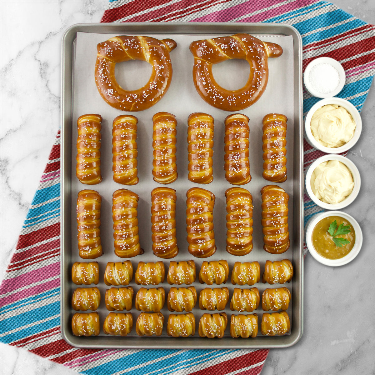 SOFT PRETZELS & SAUCES VARIETY BOX - Happy Birthday