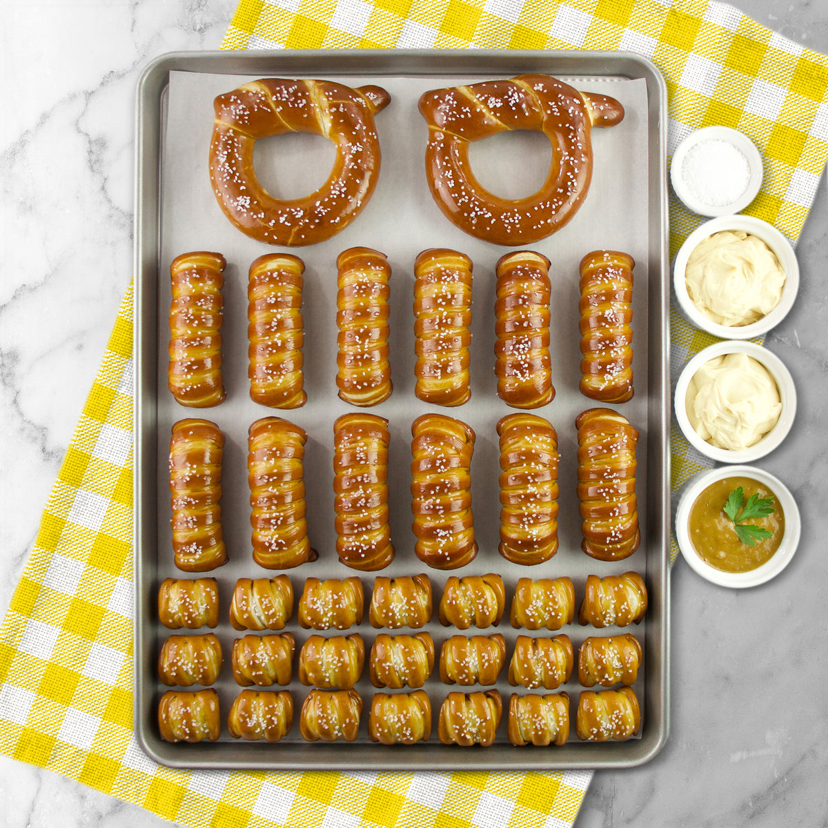 SOFT PRETZELS & SAUCES VARIETY BOX - Congratulations