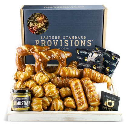 SOFT PRETZELS & SAUCES VARIETY BOX - Happy Holidays