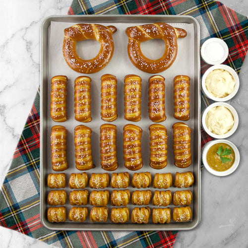 SOFT PRETZELS & SAUCES VARIETY BOX - Happy Holidays