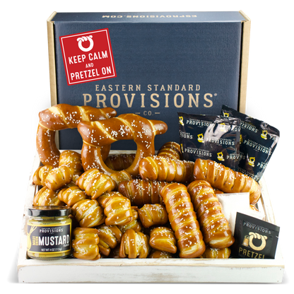 SOFT PRETZELS & SAUCES VARIETY BOX - Keep Calm & Pretzel On