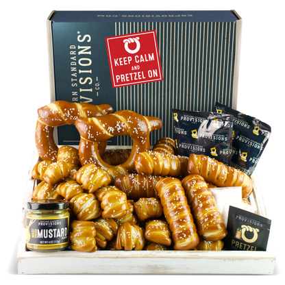 Soft Pretzels & Sauces Variety Box - Keep Calm & Pretzel On