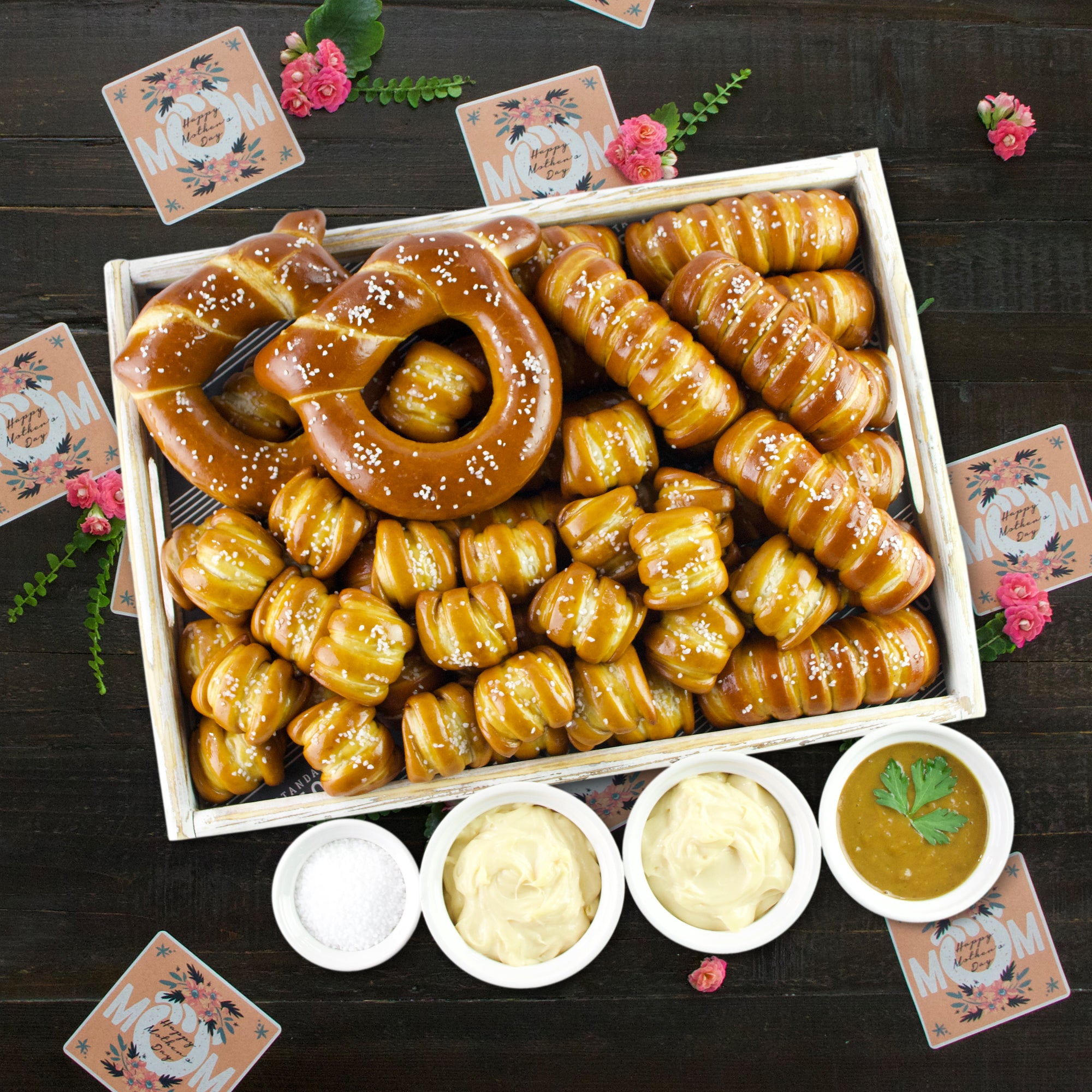 Soft Pretzels & Sauces Variety Box - Mother's Day