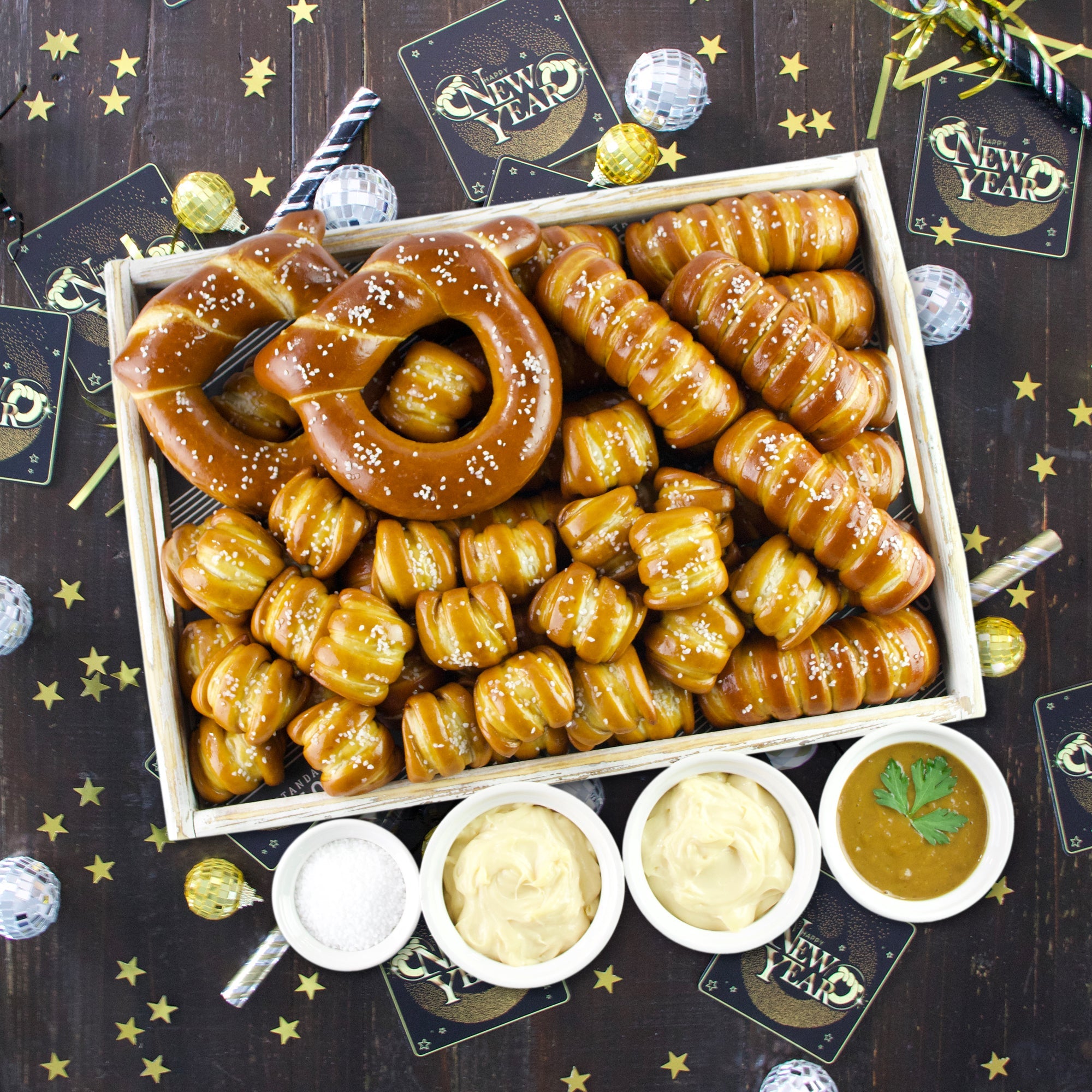 Soft Pretzels & Sauces Variety Box - New Years
