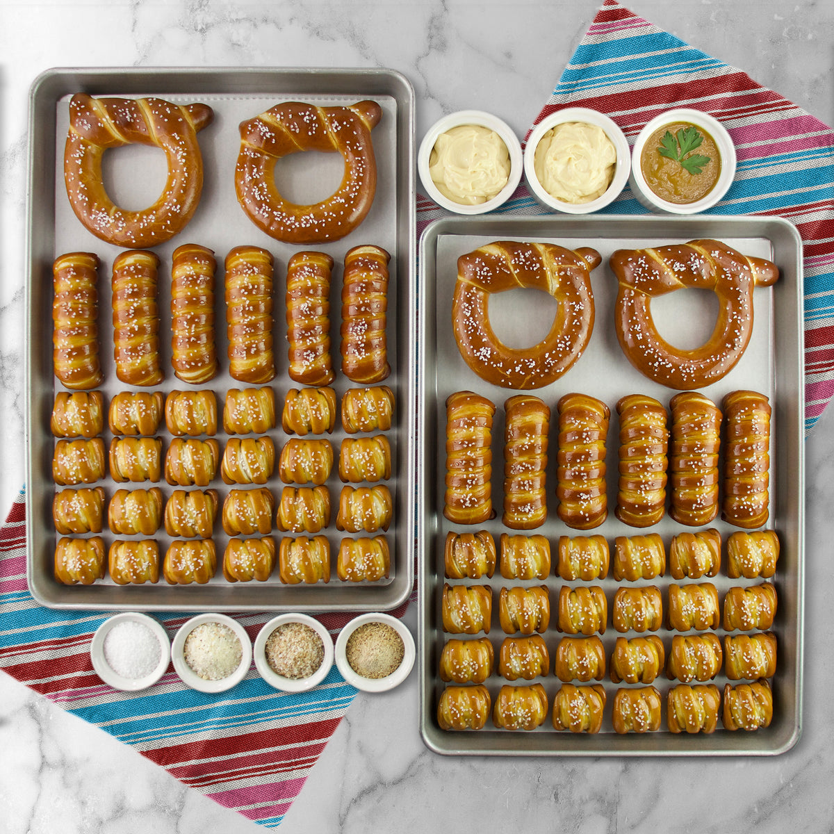 SOFT PRETZELS, SALTS & SAUCES VARIETY BOX - Happy Birthday