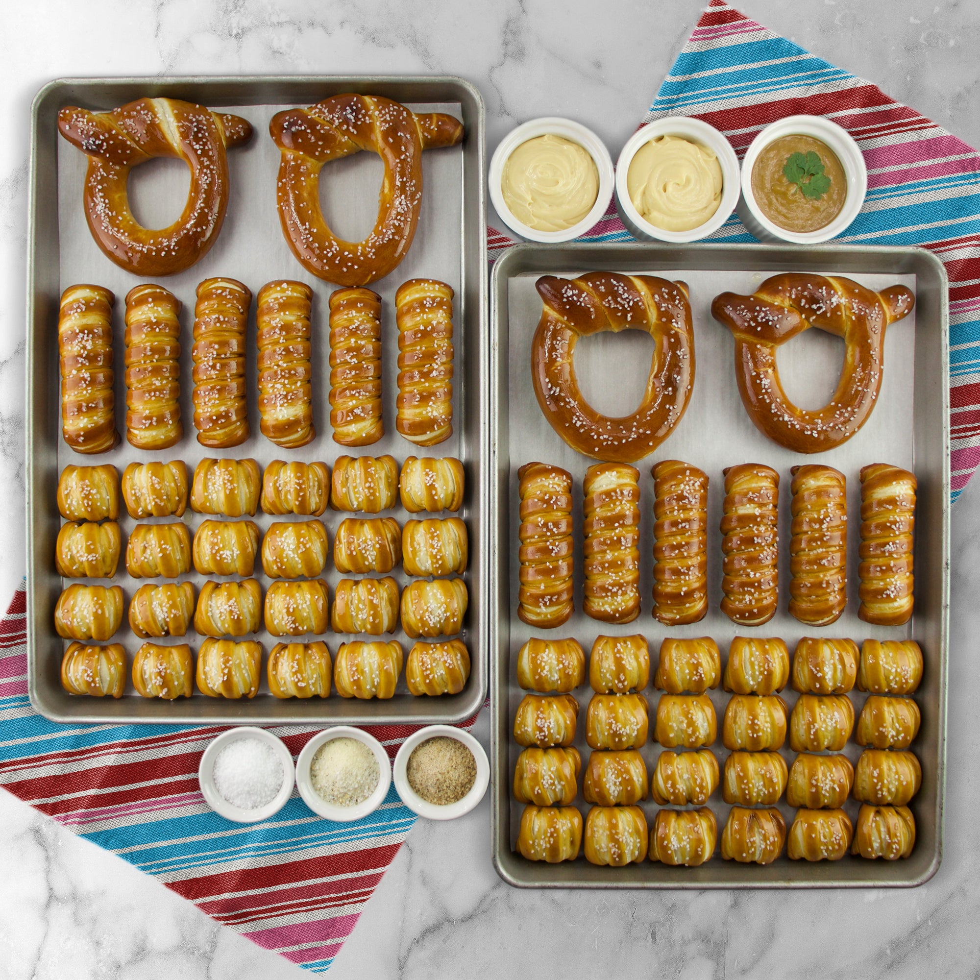 SOFT PRETZELS, SALTS & SAUCES VARIETY BOX - Happy Birthday