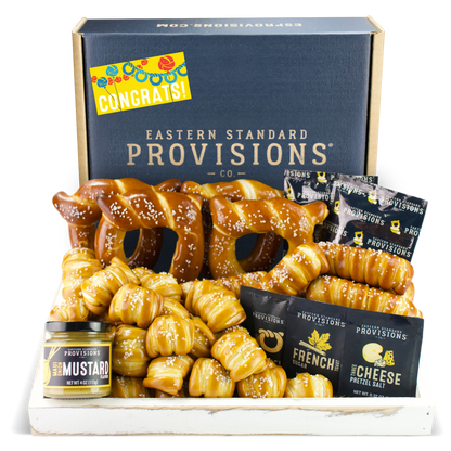 SOFT PRETZELS, SALTS & SAUCES VARIETY BOX - Congratulations
