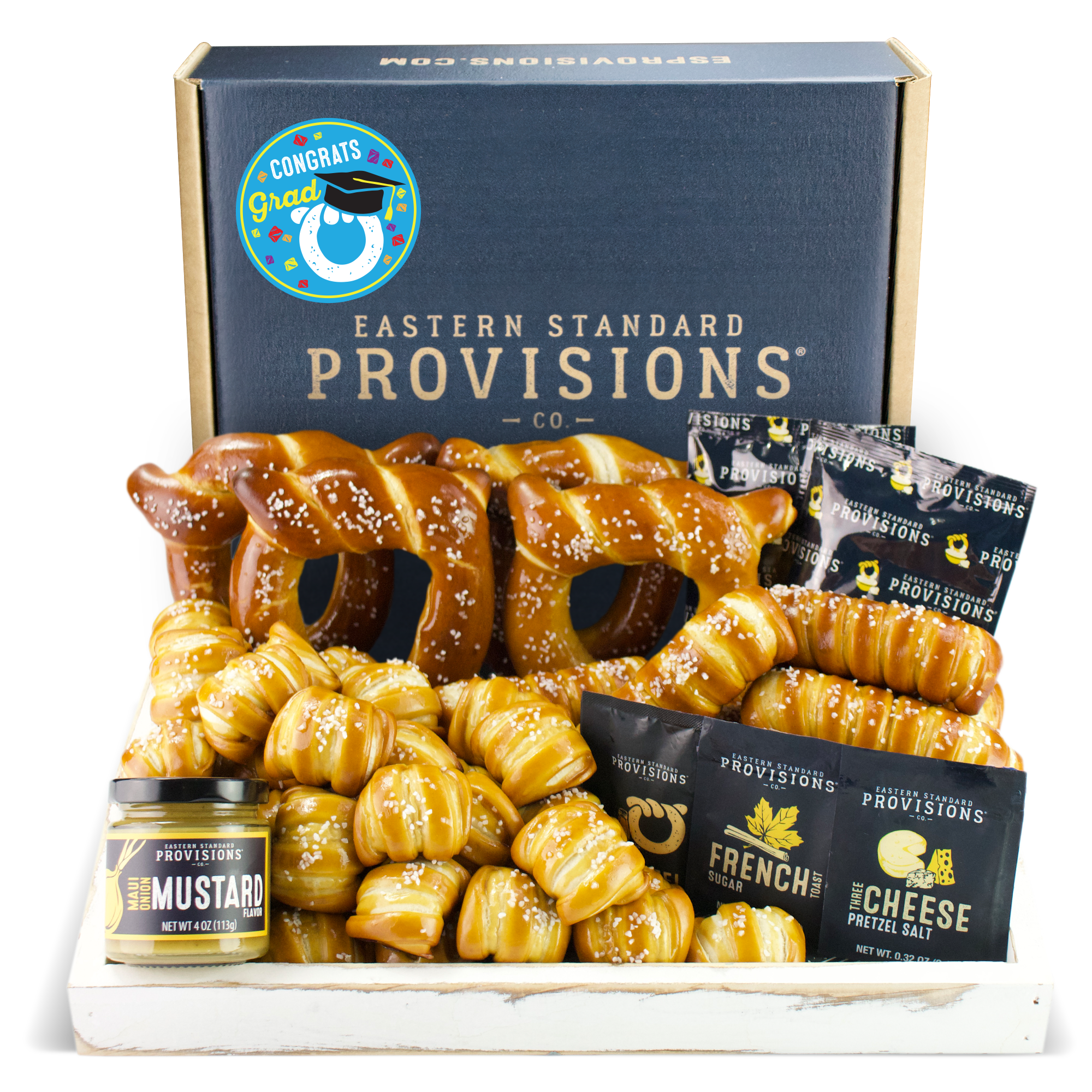 Soft Pretzels, Salts & Sauces Variety Box - Congrats Grad