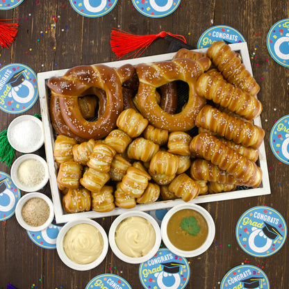 Soft Pretzels, Salts & Sauces Variety Box - Congrats Grad
