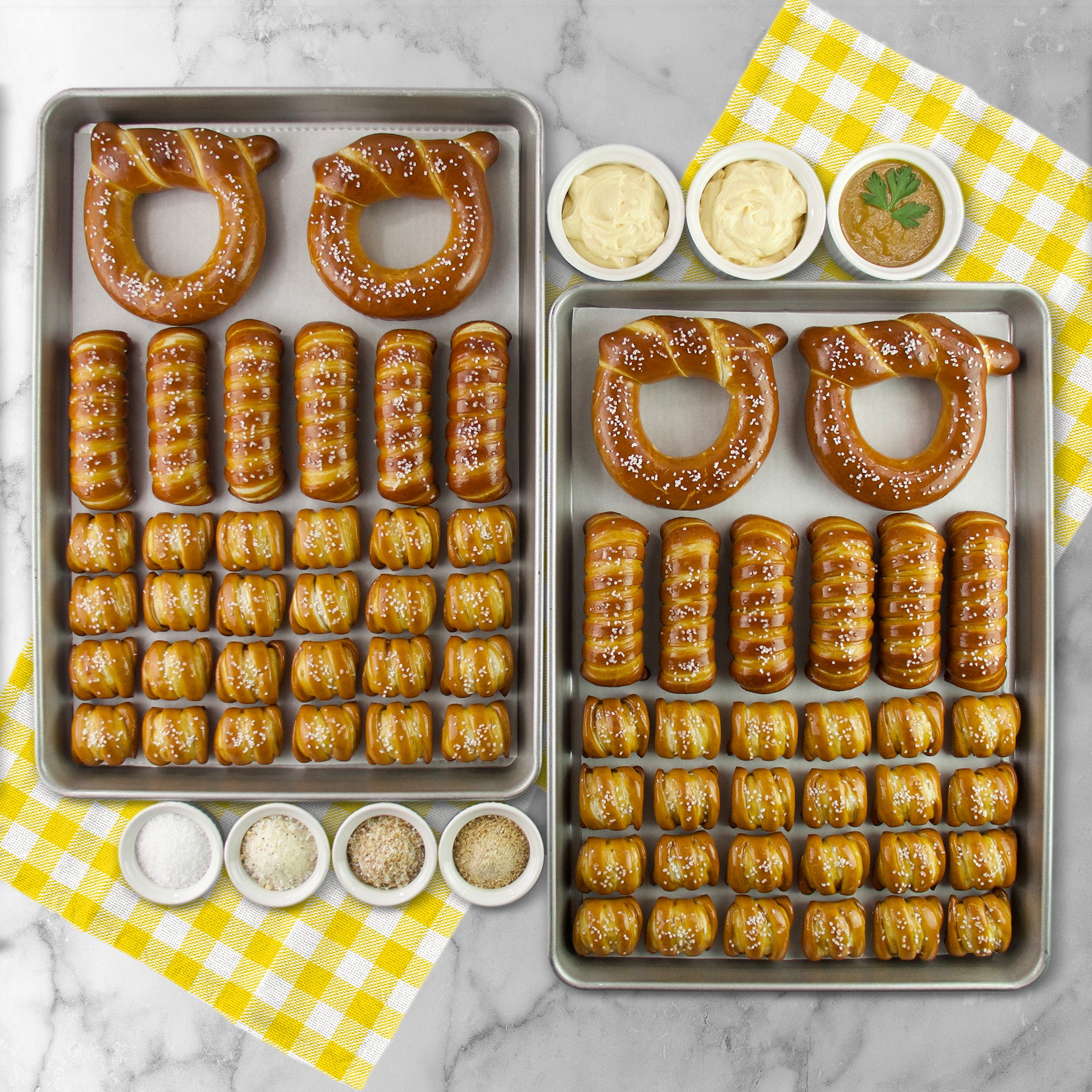 SOFT PRETZELS, SALTS & SAUCES VARIETY BOX - Congratulations