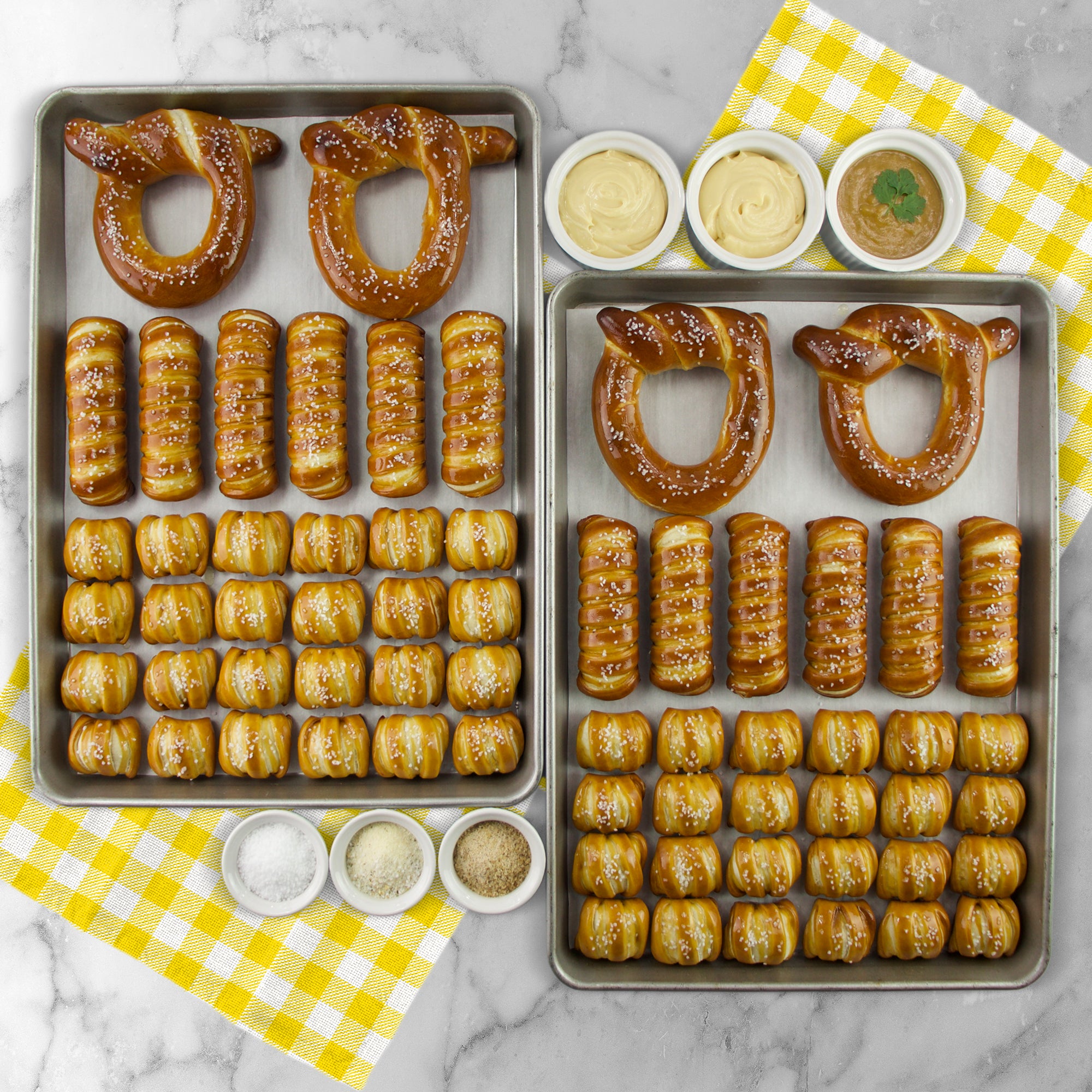 SOFT PRETZELS, SALTS & SAUCES VARIETY BOX - Congratulations