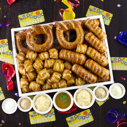 SOFT PRETZELS, SALTS & SAUCES VARIETY BOX - Congratulations