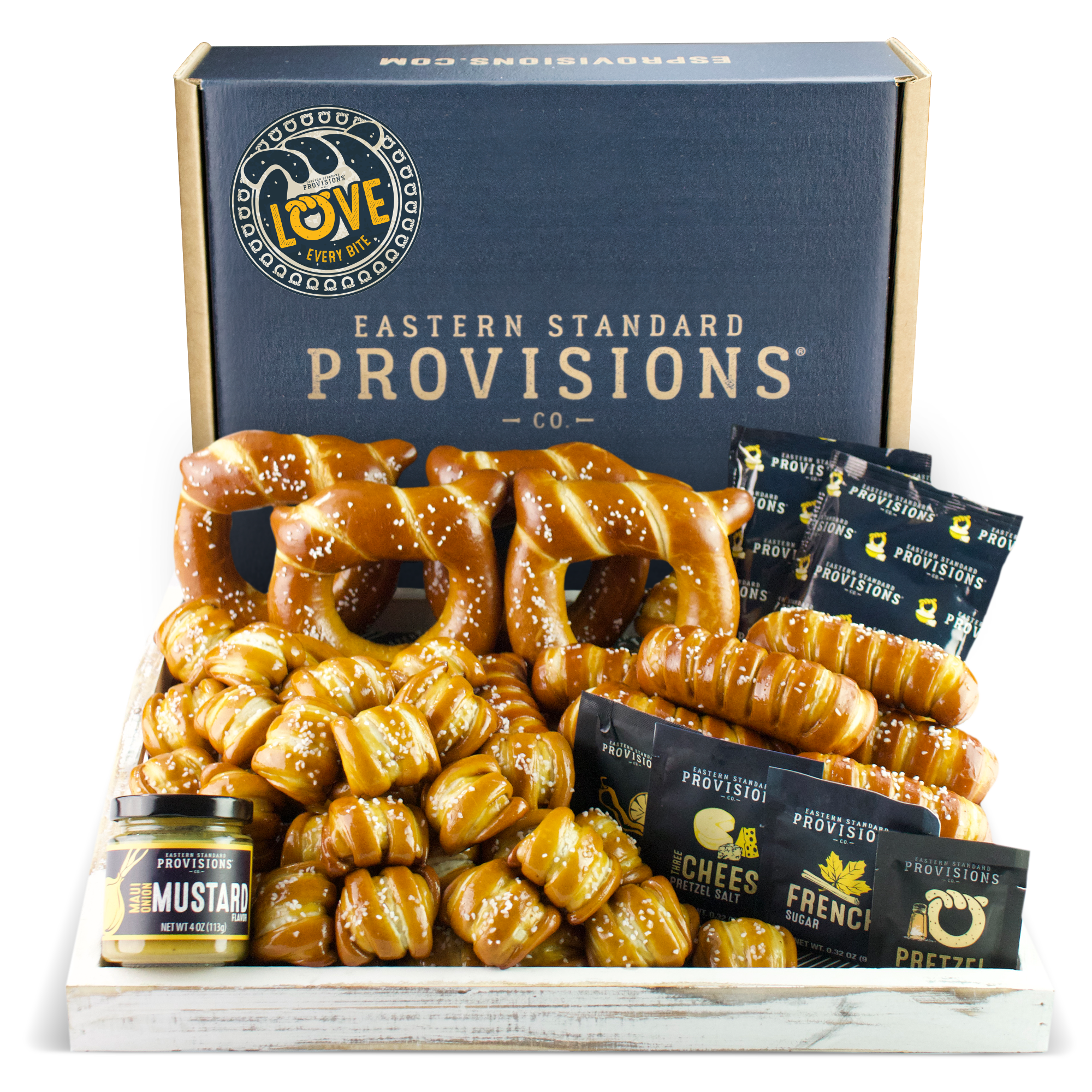 SOFT PRETZELS, SALTS & SAUCES VARIETY BOX - ESPCO