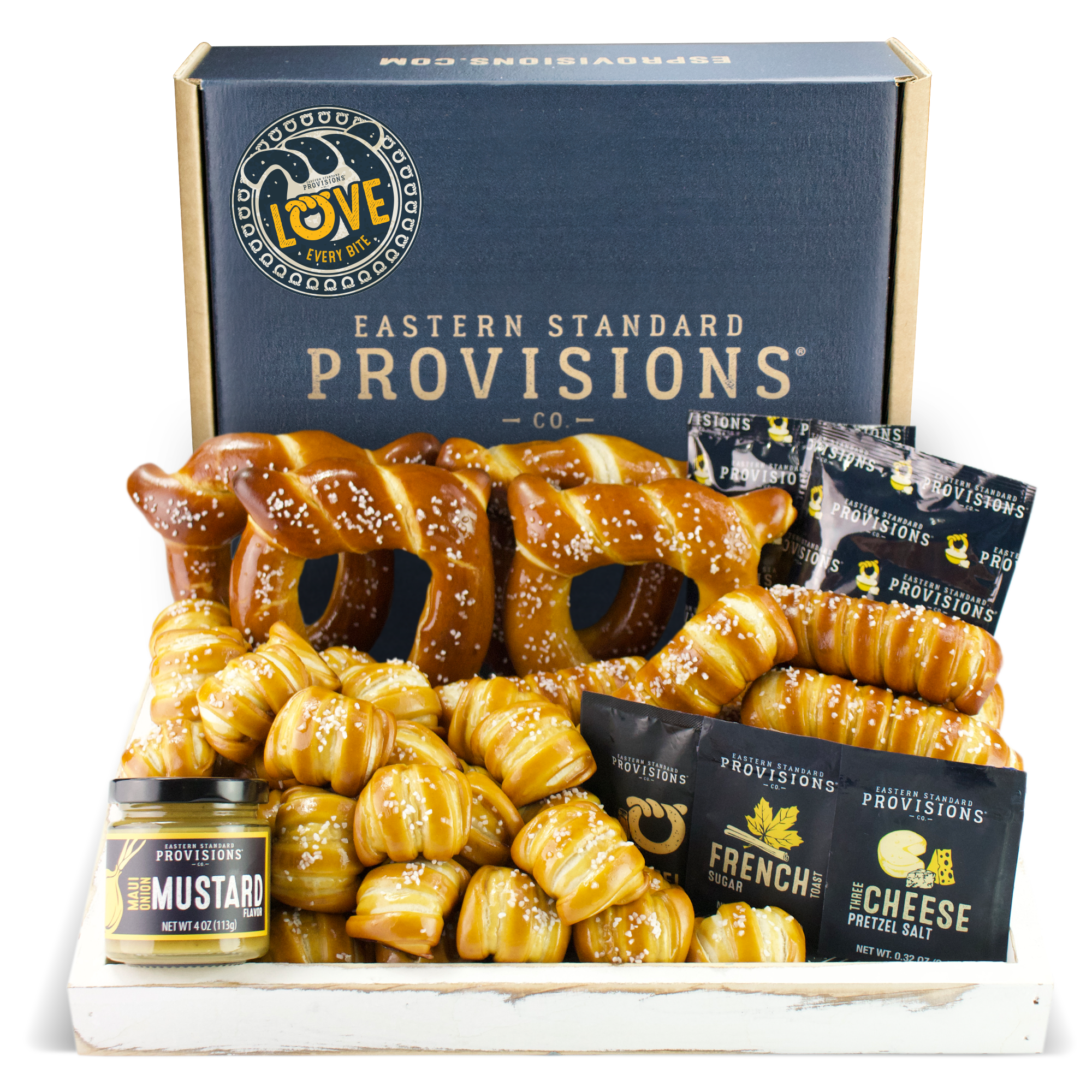 SOFT PRETZELS, SALTS & SAUCES VARIETY BOX - ESPCO