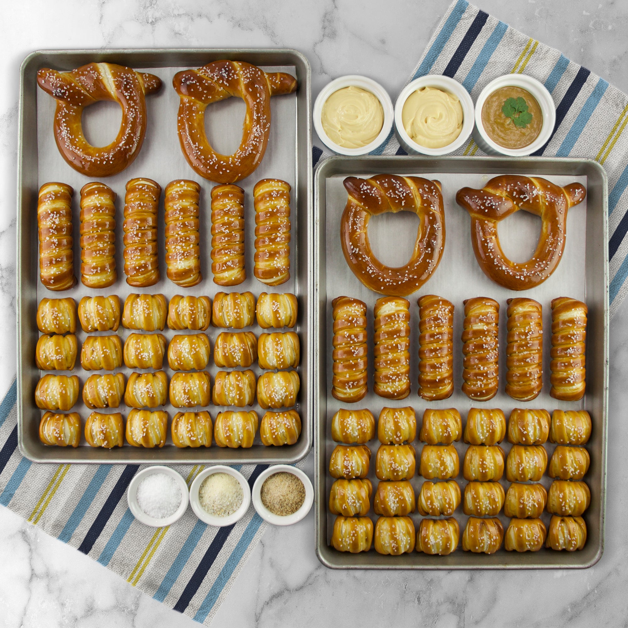 SOFT PRETZELS, SALTS & SAUCES VARIETY BOX - ESPCO